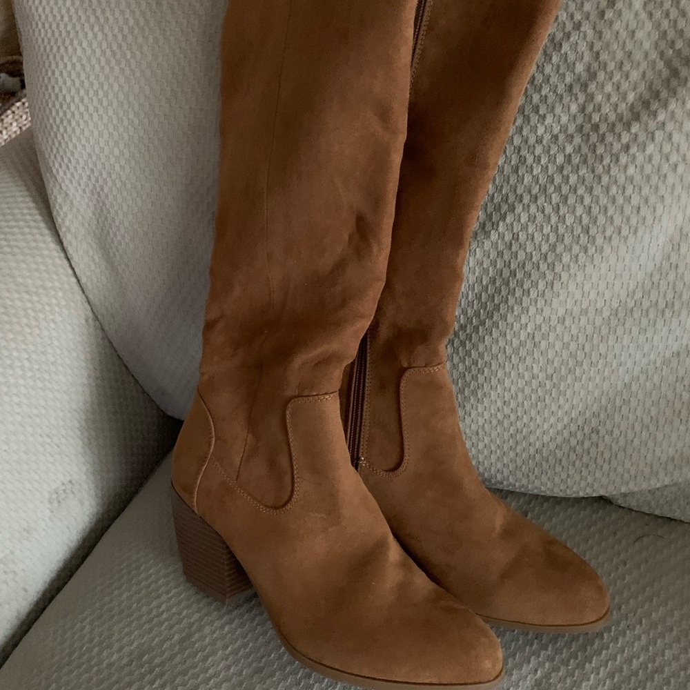 Women's Brown Suede Knee-High Boots